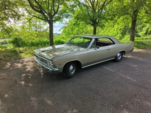 VENDU CHEVROLET CHEVELLE MALIBU SPORT COUPÉ V8 327 – 1966 – GM FRANCE – HISTORIQUE EXCEPTIONNEL